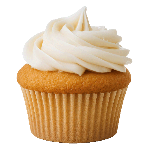 Bilden förestället en cupcake dekorerad med amerikans smörkräm